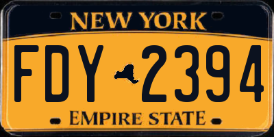 NY license plate FDY2394