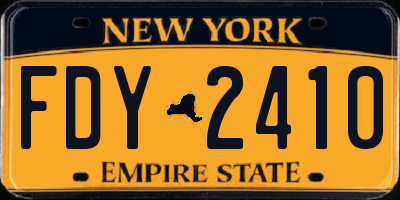 NY license plate FDY2410