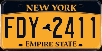 NY license plate FDY2411