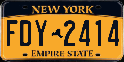 NY license plate FDY2414