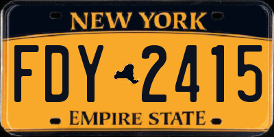 NY license plate FDY2415