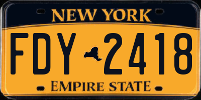 NY license plate FDY2418