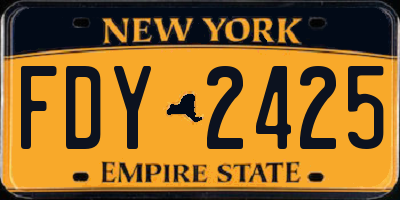 NY license plate FDY2425