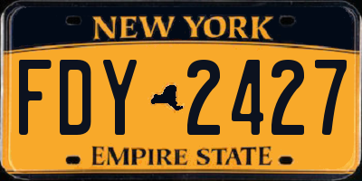 NY license plate FDY2427