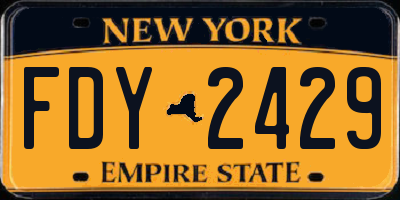 NY license plate FDY2429