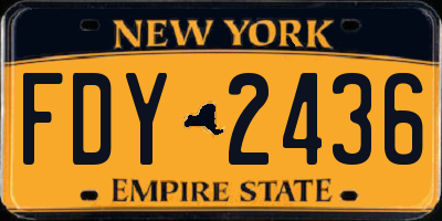 NY license plate FDY2436