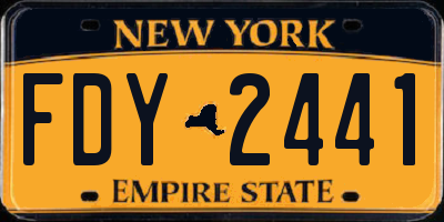 NY license plate FDY2441