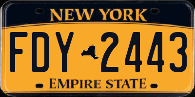 NY license plate FDY2443