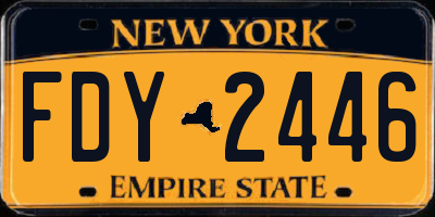 NY license plate FDY2446