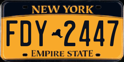NY license plate FDY2447