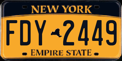 NY license plate FDY2449