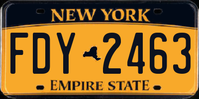 NY license plate FDY2463