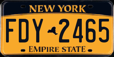 NY license plate FDY2465