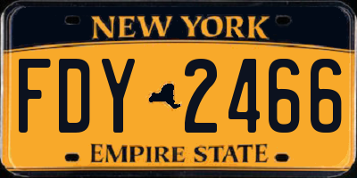 NY license plate FDY2466