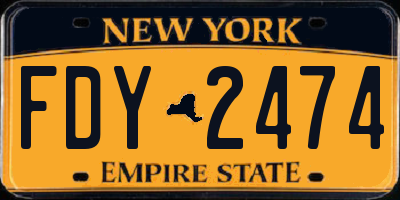NY license plate FDY2474