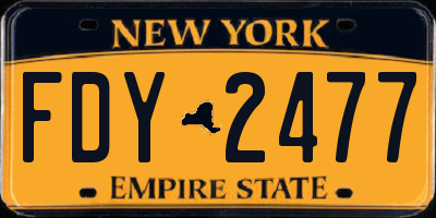 NY license plate FDY2477