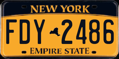 NY license plate FDY2486