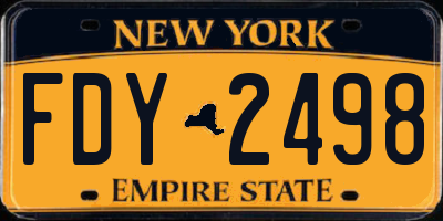 NY license plate FDY2498