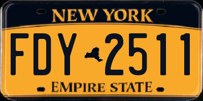 NY license plate FDY2511