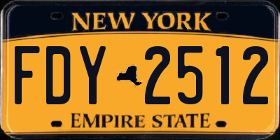 NY license plate FDY2512