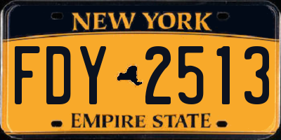 NY license plate FDY2513