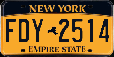 NY license plate FDY2514