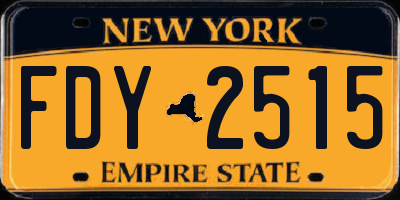 NY license plate FDY2515