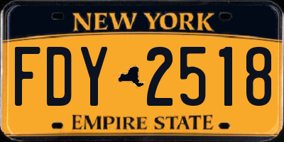 NY license plate FDY2518