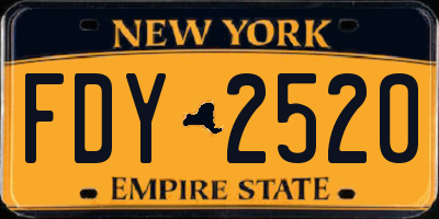 NY license plate FDY2520