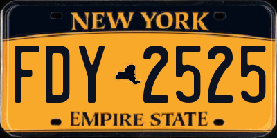 NY license plate FDY2525