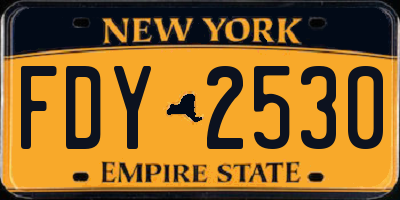 NY license plate FDY2530