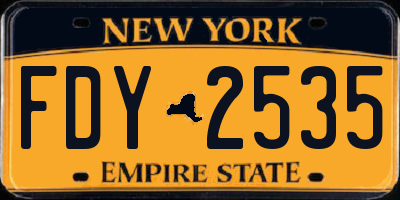 NY license plate FDY2535
