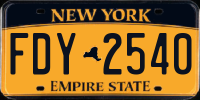 NY license plate FDY2540