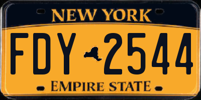 NY license plate FDY2544
