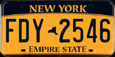 NY license plate FDY2546
