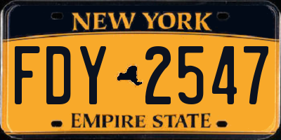 NY license plate FDY2547