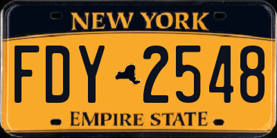 NY license plate FDY2548
