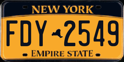 NY license plate FDY2549