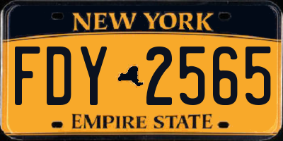NY license plate FDY2565