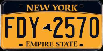 NY license plate FDY2570