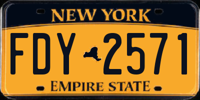 NY license plate FDY2571