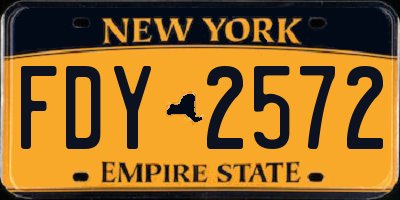 NY license plate FDY2572