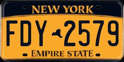 NY license plate FDY2579