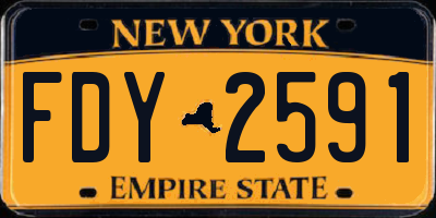 NY license plate FDY2591