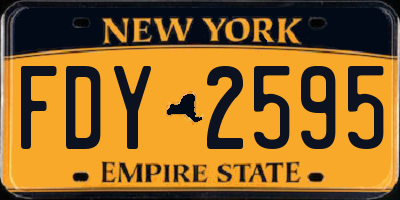NY license plate FDY2595