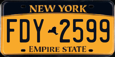 NY license plate FDY2599