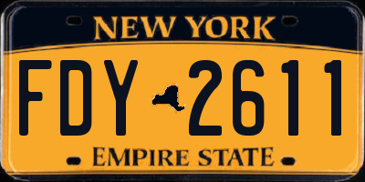 NY license plate FDY2611