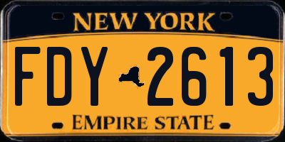 NY license plate FDY2613