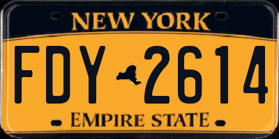 NY license plate FDY2614