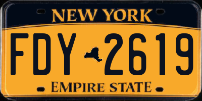 NY license plate FDY2619